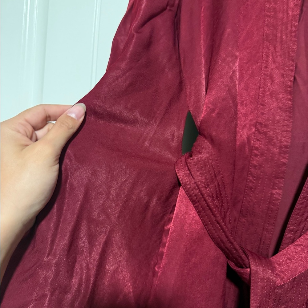 Runaway the Label Deep Red Kimono wrap Top - Picture 3 of 7